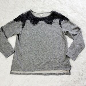 Lace Trim‎ Long Sleeve Sweatshirt Pullover Top Women's